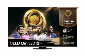 Телевизор Hisense 65" U8Q, 4K Ultra HD 3840x2160, Mini Led Pro, FALD, Quantum Dot, 165Hz, IPS, HDR 10+, HLG, Dolby Vision IQ, Dolby Atmos, Smart TV,Light Sensor,WiFi 5GHz, WiFi Direct, BT, Anyview Cast, 3xHDMI, 2xUSB, LAN, CI+, DVB-T2/C/S2, Black
