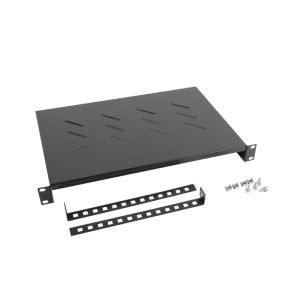 Аксесоар Lanberg 19" fixed shelf 1U / 483x300mm, max load capacity up to 25kg, black