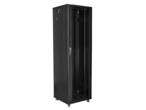 Комуникационен шкаф Lanberg rack cabinet 19" free-standing 42U / 600x600 self-assembly flat pack, black