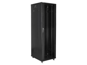 Комуникационен шкаф Lanberg rack cabinet 19" free-standing 42U / 600x800 self-assembly flat pack, black