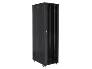 Комуникационен шкаф Lanberg rack cabinet 19" free-standing 47U / 800x1000 self-assembly flat pack, black