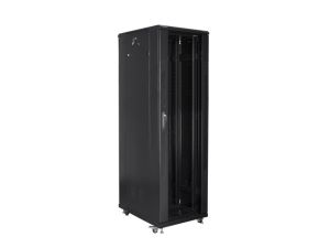 Комуникационен шкаф Lanberg rack cabinet 19" free-standing 42U / 800x800 self-assembly flat pack, black