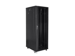 Комуникационен шкаф Lanberg rack cabinet 19" free-standing 47U / 800x800 self-assembly flat pack, black