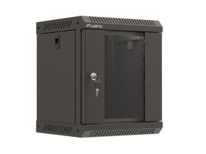 Комуникационен шкаф Lanberg rack cabinet 10" wall-mount 6U/300x300 (flat pack) with glass door black