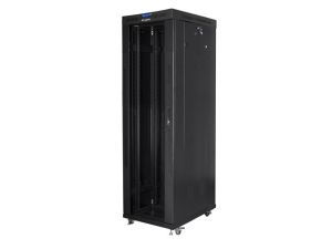Комуникационен шкаф Lanberg rack cabinet 19" free-standing 42U/600x1000 (flat pack) with glass door lcd black v2