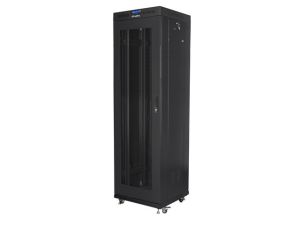 Комуникационен шкаф Lanberg rack cabinet 19" free-standing 42U/600x600 (flat pack) with mesh door lcd black v2