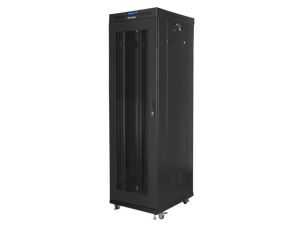 Комуникационен шкаф Lanberg rack cabinet 19" free-standing 42U/600x800 (flat pack) with mesh door lcd black v2