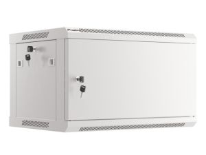 Комуникационен шкаф Lanberg rack cabinet 19" wall-mount 6U/600x450 for self-assembly with metal door grey (flat pack)
