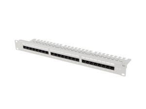 Пач панел Lanberg patch panel 24 port 1U 19" CAT.5e utp with cable organizer grey