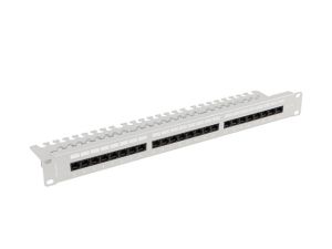 Пач панел Lanberg patch panel 24 port 1U 19" CAT.5e utp with cable organizer grey