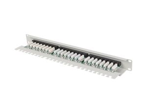Пач панел Lanberg patch panel 24 port 1U 19" CAT.5e utp with cable organizer grey