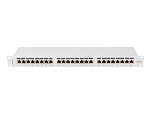 Пач панел Lanberg patch panel 24 port 1U 19" CAT.6a ftp with cable organizer shielded grey