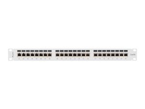 Пач панел Lanberg patch panel 24 port 1U 19" CAT.6a ftp with cable organizer shielded grey