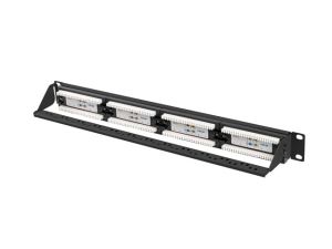 Пач панел Lanberg patch panel 24 port 1U 19" CAT.6a utp black
