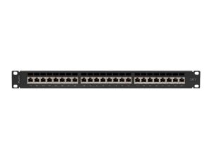 Пач панел Lanberg patch panel 24 port 1U 19" CAT.7 ftp with cable organizer shielded black