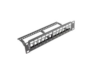 Пач панел Lanberg patch panel blank 12 port 1U with organizer for keystone modules black