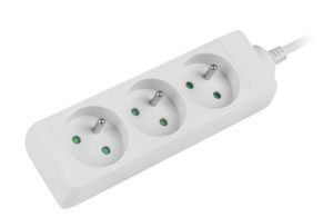Разклонител Lanberg power strip 1.5m, 3 sockets, french quality-grade copper cable, white