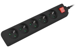 Разклонител Lanberg power strip 1.5m, 5 sockets, french with circuit breaker quality-grade copper cable, black
