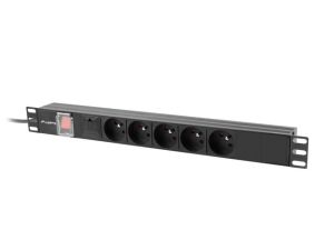 Разклонител Lanberg power distribution unit (pdu) 19" 1U 16a 2m 5x french outlets black