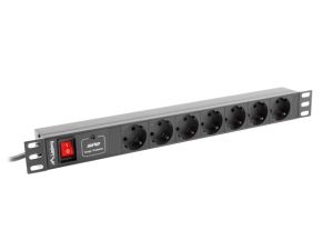 Филтър Lanberg power distribution unit (PDU) 19"1U 16A 7 SOCKETS SCHUKO 2M, black