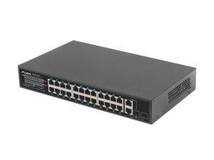 Комутатор Lanberg Switch 24 x 100MB POE+/2 x Combo Rack 19" Gigabit Ethernet, 250W