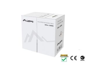 Кабел Lanberg LAN cable CAT.6 utp 305m solid cu grey fluke passed