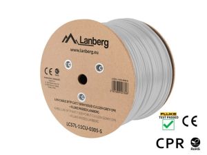 Кабел Lanberg LAN cable CAT.7 sftp 305m solid cu lszh grey cpr + fluke passed