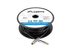 Кабел Lanberg HDMI M/M v2.0 cable 50m optical black aoc