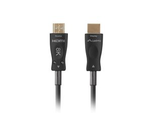 Кабел Lanberg HDMI M/M v2.1 cable 100m optical black aoc