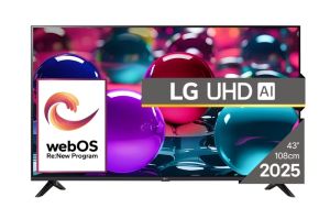 Телевизор LG 43UA73003LA, 43" 4K UltraHD TV 4K (3840x2160), DVB-T2/C/S2, webOS 25 Smart, ThinQ AI, Alpha 7 AI Processor, WiFi, HDR10 pro, HLG, ALLM/HGiG, 4K Upscaling, AI Sound pro, Multiple View, HDMI eARC, LAN, USB, Bluetooth, Google Cast, 2 Pole Stand,