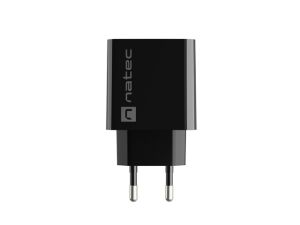 Адаптер Natec USB Charger Ribera 1X USB-A + 1X USB-C 20W, Black