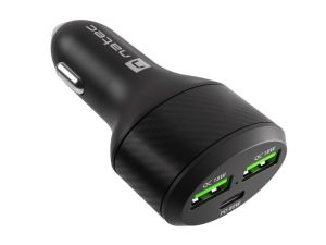 Зарядно устройство Natec Coney 2xUSB, 1xUSB-C Quick charger 84W Black