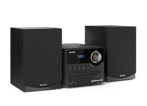 Аудио система Sharp Audio Systems XL-B517D(BK), HI-FI MICRO SYSTEM, 45W total max power output, DAB+ and FM tuner with RDS, Bluetooth v5.0, CD player, USB playback, 3.5mm Aux-in / line-in, Headphone jack, wooden speaker, Black