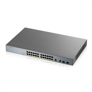 Комутатор ZyXEL GS1350-26HP, 26 Port managed CCTV PoE switch, long range, 375W