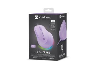 Мишка Natec Vertical Mouse Crake 2 Pro 12800DPI Optical Pure Lavander