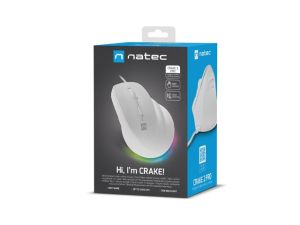 Мишка Natec Vertical Mouse Crake 2 Pro 12800DPI Optical White