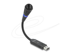 Микрофон с гъвкаво рамо Delock 66499 - USB и Mute бутон