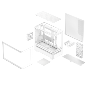 Кутия ASUS Prime AP202 ARGB mATX + 3 ARGB Вентилатора - White