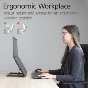 Сгъваема стойка за лаптоп ACT AC8145, 5 позиции, Черен