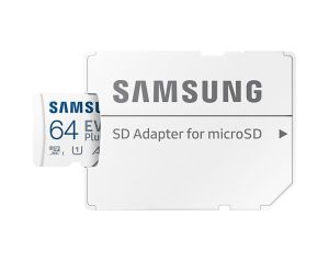 Карта памет Samsung EVO Plus, microSDXC, UHS-I, 64GB, Адаптер