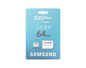Карта памет Samsung EVO Plus, microSDXC, UHS-I, 64GB, Адаптер