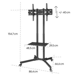 HAMA Мобилна стойка за TV Trolley , до / 75", 220874