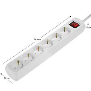 Разклонител HAMA, 6 гнезда, 30384