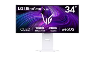 Монитор LG 34GX90SA-W, 34", OLED UltraGear 21:9 Curved Smart, IPS 0.03 ms, WQHD (3440x1440), 240Hz, HDR 10, 1500000:1, 250 cd/m2, DCI-P3 98.5%, USB 3.0, VRR, Free-sync, G-Sync, USB-C, PD 65W, HDMI, DP, PBP, Speakers, LG Switch, Height, Swivel, Tilt, White