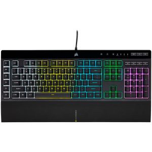 Геймърскa мембранна клавиатура Corsair K55 RGB Pro, USB