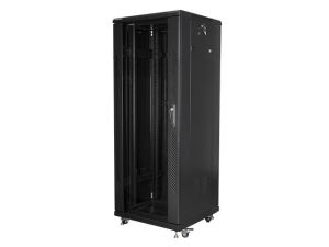 Комуникационен шкаф Lanberg rack cabinet 19" free-standing 32U / 600x600 self-assembly flat pack, black