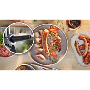 Месомелачка Bosch MFWS440B, Meat mincer - MultiPower 1900 W, Planetary gearbox, 2,5 kg/min, kebbe attachment, sausage attachment, reverse function, Black