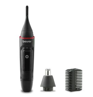 Тример Beurer MN3X mini trimer; For trimming and shaping eyebrow, nose and ear hairs; 2 attachments and extra comb attachment 3/6 mm; Splash-proof (IPX4)