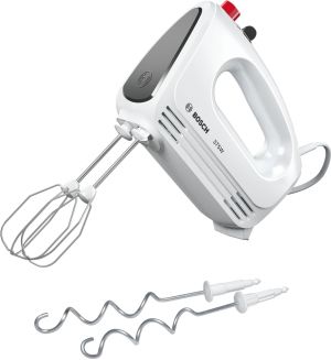 Миксер Bosch MFQ22100, Hand mixer, CleverMixx, 375 W, 4 speed settings, additional pulse/turbo setting, white/gray